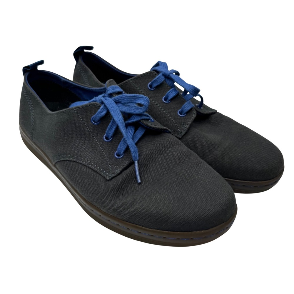 Dr. Martens Callum Charcoal Grey Blue Canvas Shoes Mens 11 Low Top Sneaker